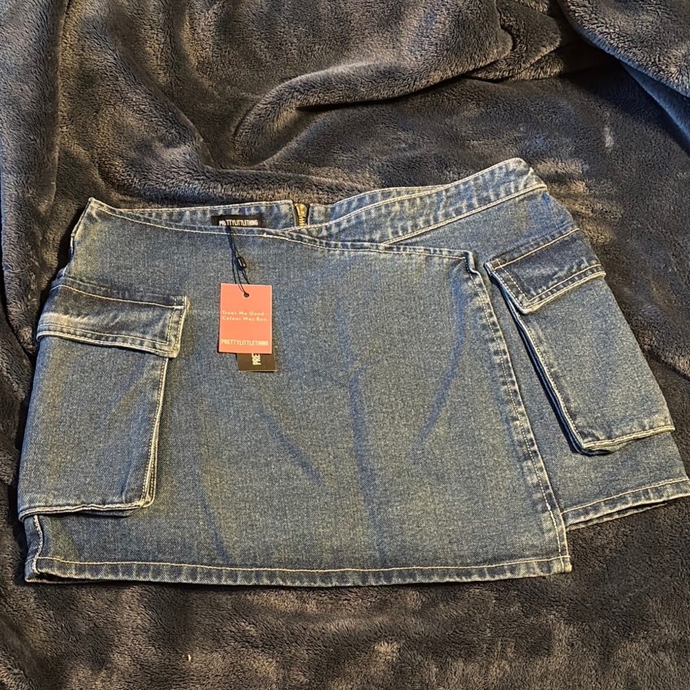 PrettyLittleThing Blue Denim Skirt